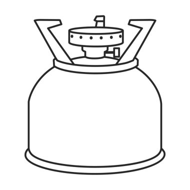 Camping stovev ector outline icon. Vector illustration furnace travel on white background. Isolated outline illustration logo of camping stove .