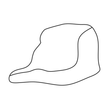 Taş vektör simgesi. Taslak vektör logosu beyaz arkaplan taşında izole edildi.