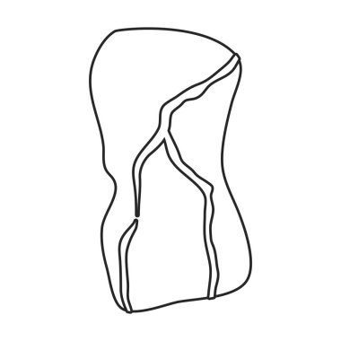 Taş vektör simgesi. Taslak vektör logosu beyaz arkaplan taşında izole edildi.