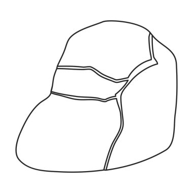 Taş vektör simgesi. Taslak vektör logosu beyaz arkaplan taşında izole edildi.