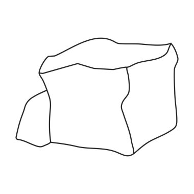 Taş vektör simgesi. Taslak vektör logosu beyaz arkaplan taşında izole edildi.