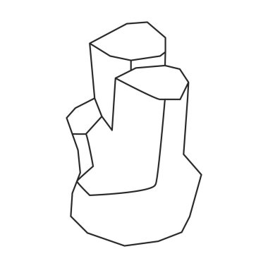 Taş vektör simgesi. Taslak vektör logosu beyaz arkaplan taşında izole edildi.