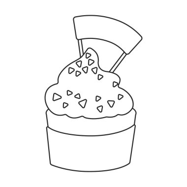 Cupcake vector icon.Outline vector logo isolated on white background cupcake.