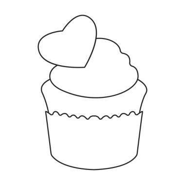 Cupcake vector icon.Outline vector logo isolated on white background cupcake.