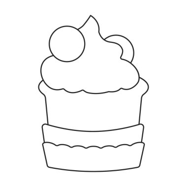 Cupcake vector icon.Outline vector logo isolated on white background cupcake.