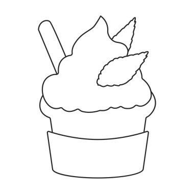 Cupcake vector icon.Outline vector logo isolated on white background cupcake.