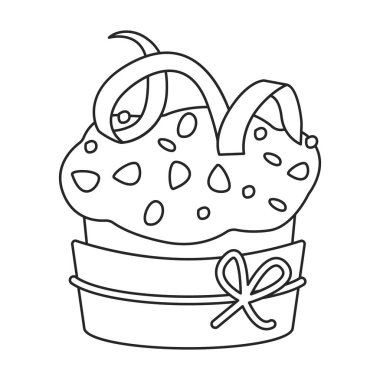 Cupcake vector icon.Outline vector logo isolated on white background cupcake.