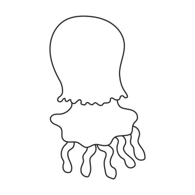 Jellyfish vector icon.Outline vector logo isolated on white background jellyfish.