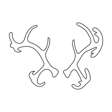 Elk horn vector icon.Outline vector logo isolated on white background elk horn.