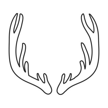 Elk horn vector icon.Outline vector logo isolated on white background elk horn.