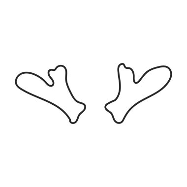 Elk horn vector icon.Outline vector logo isolated on white background elk horn.