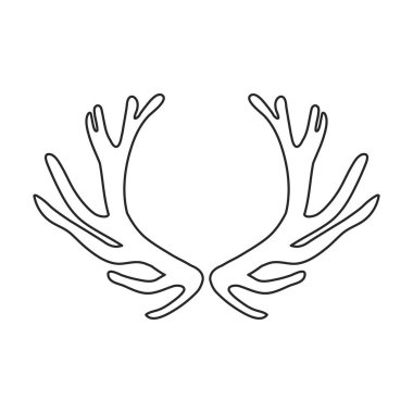 Elk horn vector icon.Outline vector logo isolated on white background elk horn.