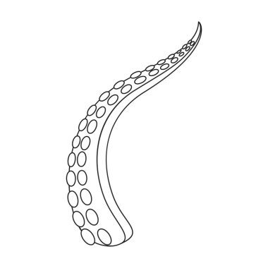 Tentacle of octopus vector outline icon. Vector illustration octopus on white background. Isolated outline illustration logo of tentacle .