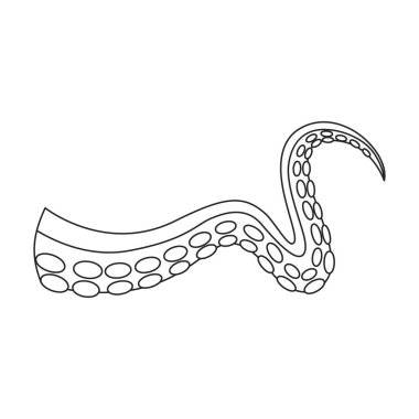 Tentacle of octopus vector outline icon. Vector illustration octopus on white background. Isolated outline illustration logo of tentacle .