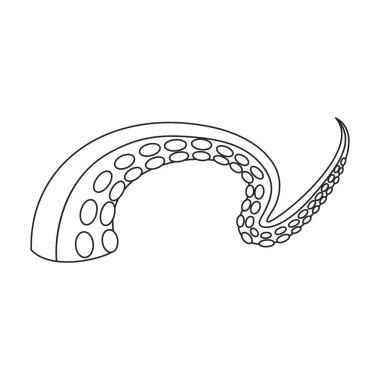 Tentacle of octopus vector outline icon. Vector illustration octopus on white background. Isolated outline illustration logo of tentacle .