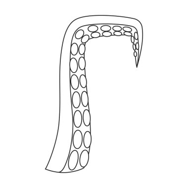 Tentacle of octopus vector outline icon. Vector illustration octopus on white background. Isolated outline illustration logo of tentacle .