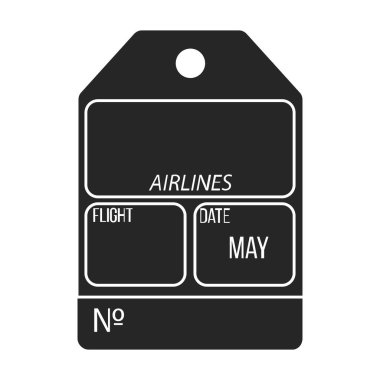 Baggage tag vector icon.Black vector icons isolated on white background baggage tag.