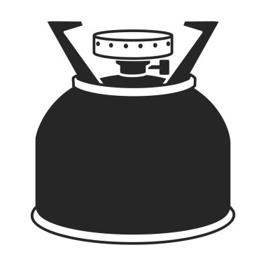 Camping stove vector black icon. Vector illustration furnace travel on white background. Isolated black illustration icons of camping stove .
