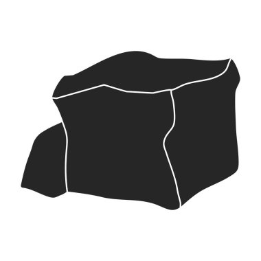 Stone vector icon.Black vector icons isolated on white background stone.