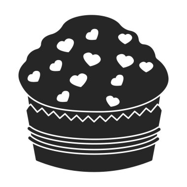 Cupcake vector icon. Black vector icons isolated on white background cupcake.