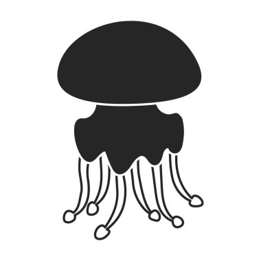 Jellyfish vector icon. Black vector icons isolated on white background jellyfish.