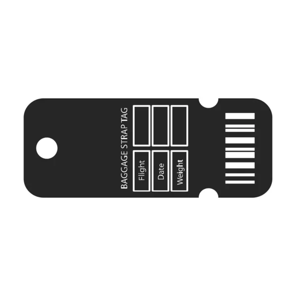 Baggage Tag Vector Icon Black Vector Icons Isolated White Background — стоковый вектор