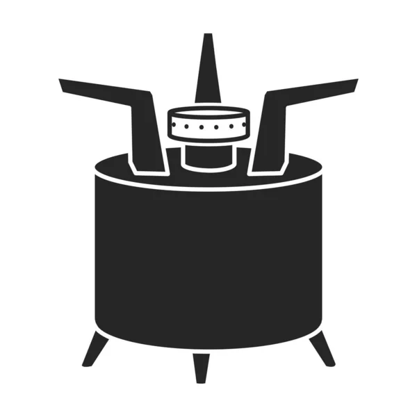 Camping Stove Vector Black Icon Vector Illustration Furnace Travel White — 图库矢量图片