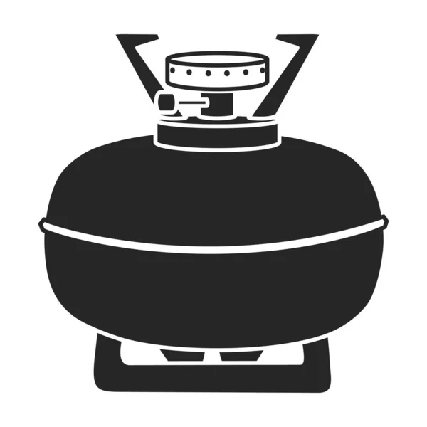 Camping Stove Vector Black Icon Vector Illustration Furnace Travel White — 스톡 벡터