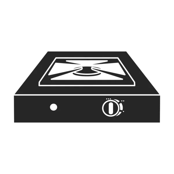 Кемпінг Піч Вектор Чорний Значок Векторні Ілюстрації Печі Подорожі Білому — стоковий вектор