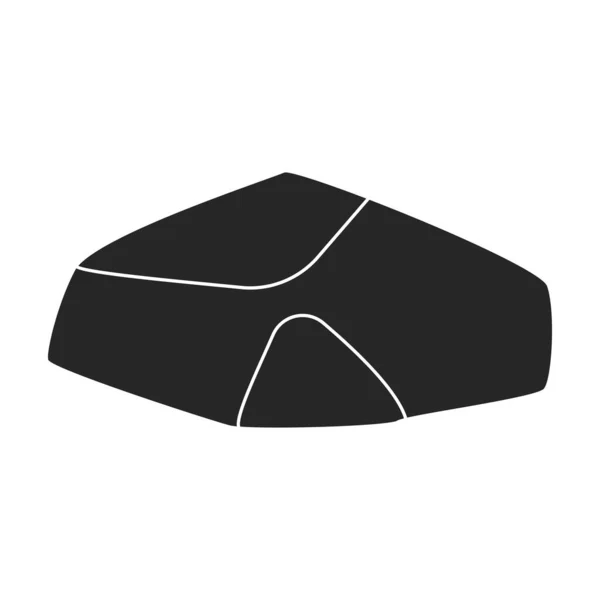 Ícones Vetoriais Pedra Icon Black Vetor Isolado Pedra Fundo Branco — Vetor de Stock