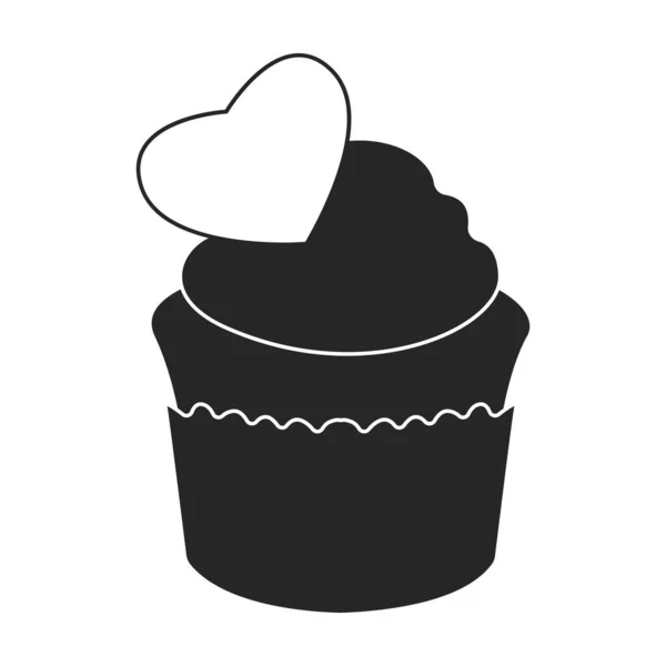 Cupcake Vector Icon Black Vector Icons Isolated White Background Cupcake — Stock Vector