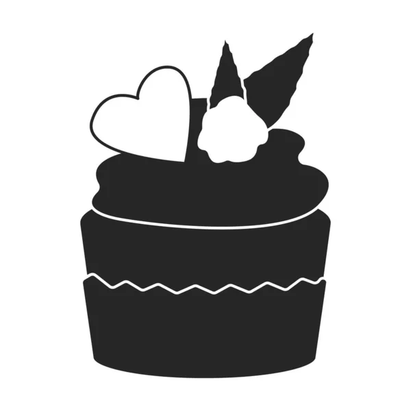 Cupcake Vector Icon Black Vector Icons Isolated White Background Cupcake — стоковый вектор