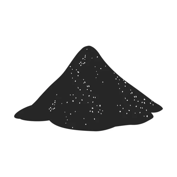成堆的沙矢量图标 白色背景沙堆上隔离的黑色矢量图标 — 图库矢量图片