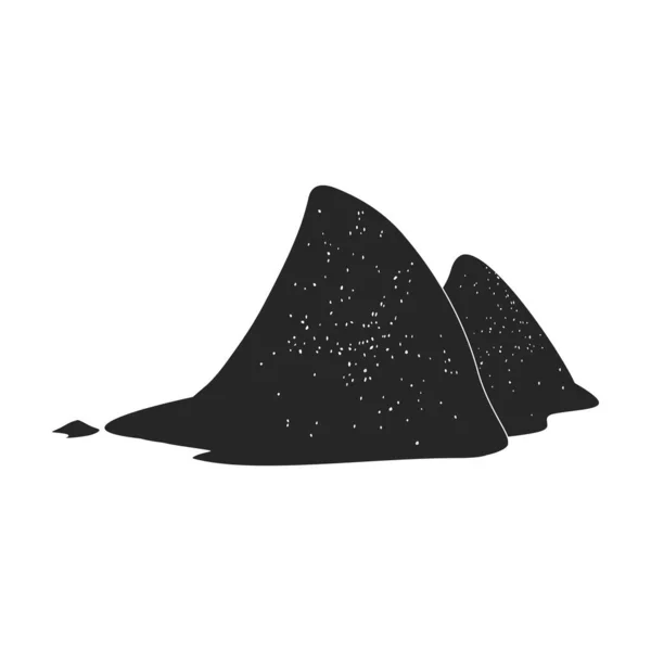 成堆的沙矢量图标 白色背景沙堆上隔离的黑色矢量图标 — 图库矢量图片
