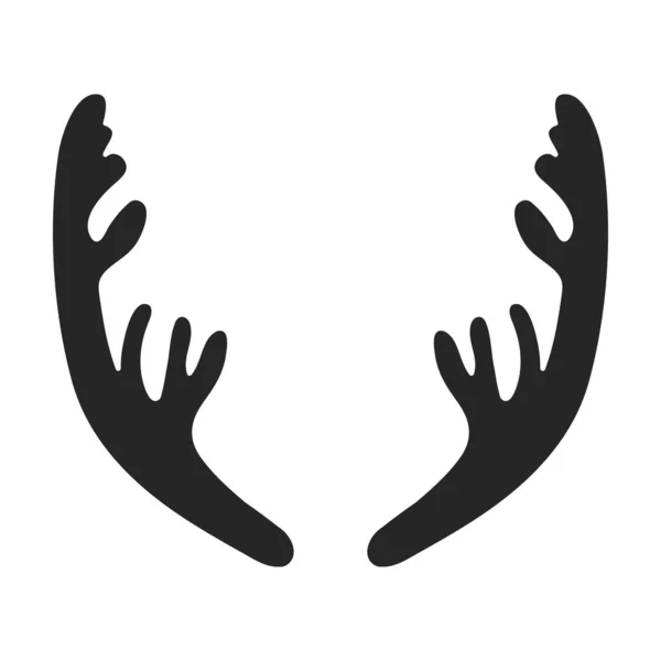 Значок Вектора Лосиного Рога Черные Векторные Иконки Белом Фоне Рога — стоковый вектор