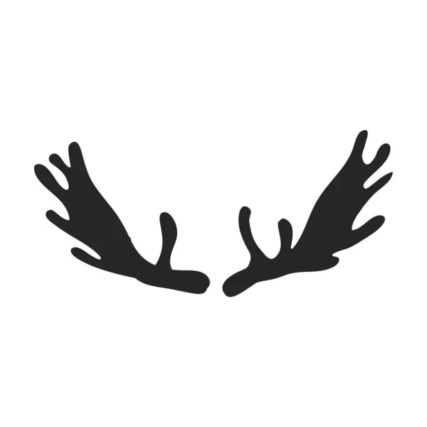 Elk Horn Vector Icon Black Vector Icons Isolated White Background — Vetor de Stock