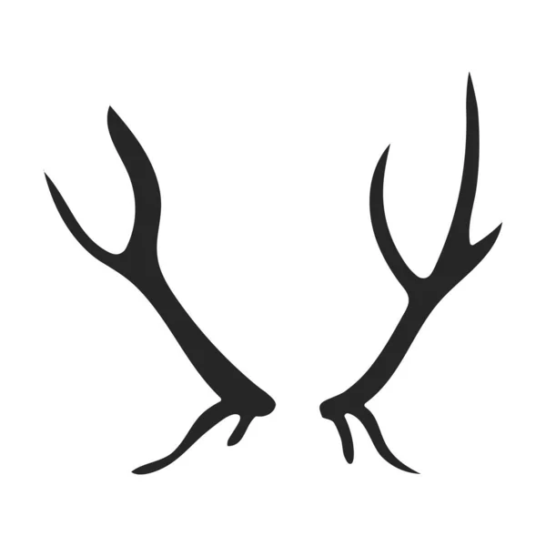 麋鹿角矢量图标 白色背景麋鹿角上孤立的黑色矢量图标 — 图库矢量图片