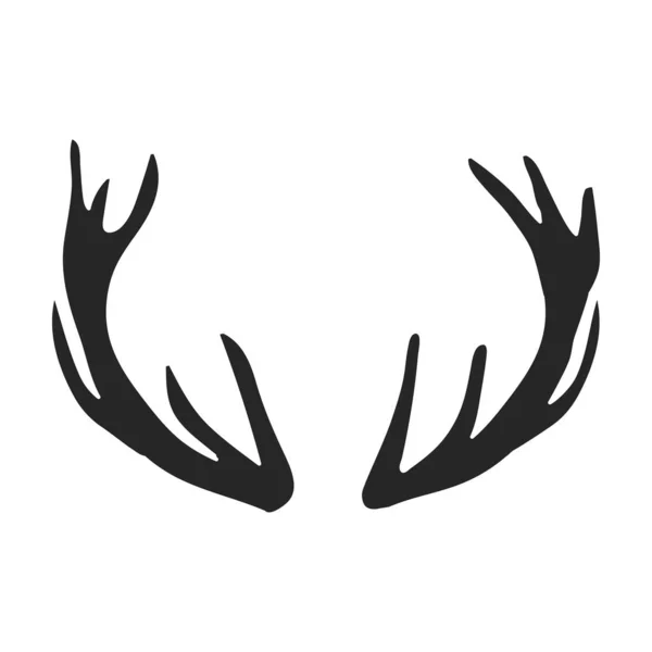 Elk Hoorn Vectoricoon Zwarte Vector Pictogrammen Geïsoleerd Witte Achtergrond Elanden — Stockvector