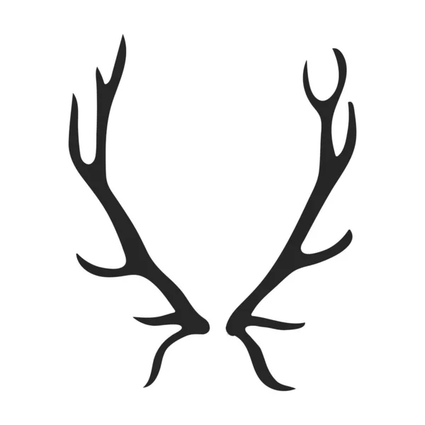 Elk Hoorn Vectoricoon Zwarte Vector Pictogrammen Geïsoleerd Witte Achtergrond Elanden — Stockvector