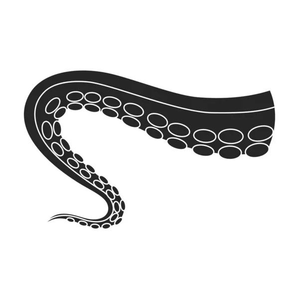 Tentacle Octopus Vector Black Icon Vector Illustration Octopus White Background — 스톡 벡터