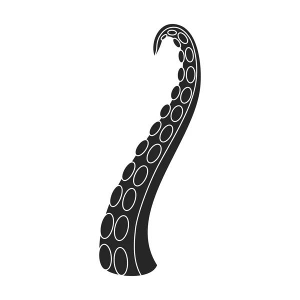Tentakel Des Oktopus Vektors Schwarzes Symbol Vektor Illustration Krake Auf — Stockvektor