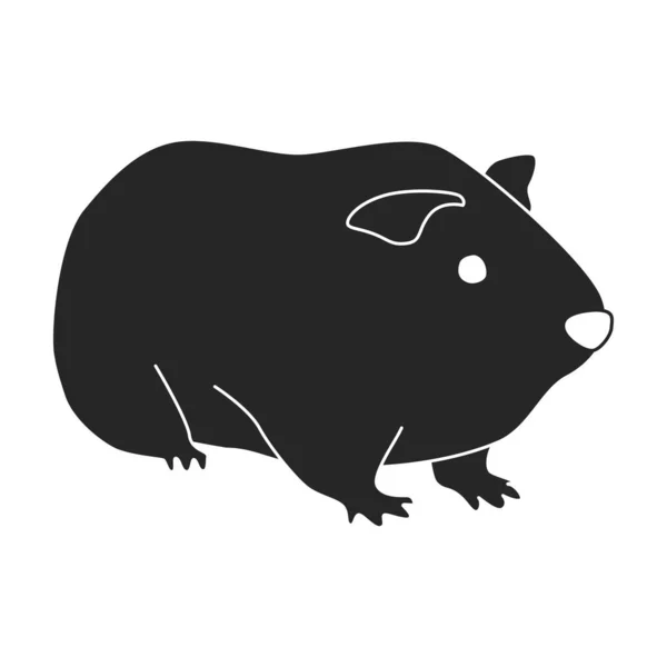 Ícones Vetoriais Rat Icon Black Vetor Isolado Rato Fundo Branco — Vetor de Stock