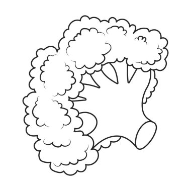 Broccoli vector icon. Outline vector icons isolated on white background broccoli.