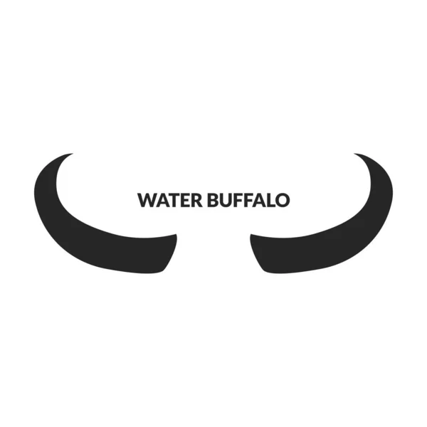 Horn Water Buffalo Vector Icon Cartoon Vector Icons Isolated White — стоковый вектор