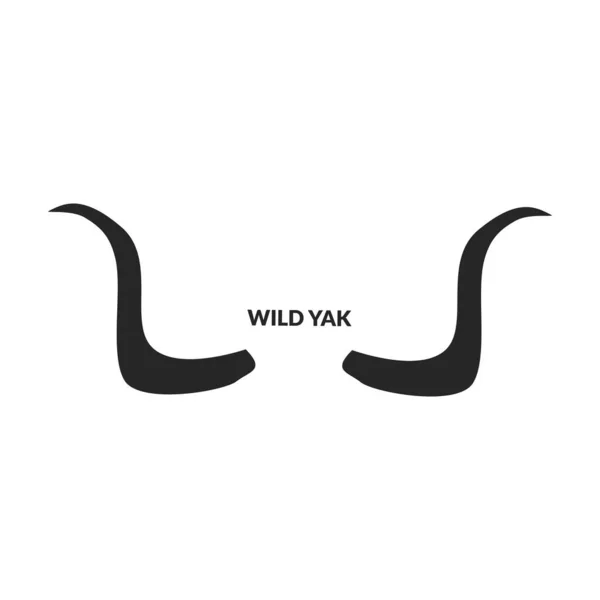 Horn Wild Yak Vector Icon Cartoon Vector Icons Isolated White - Stok Vektor