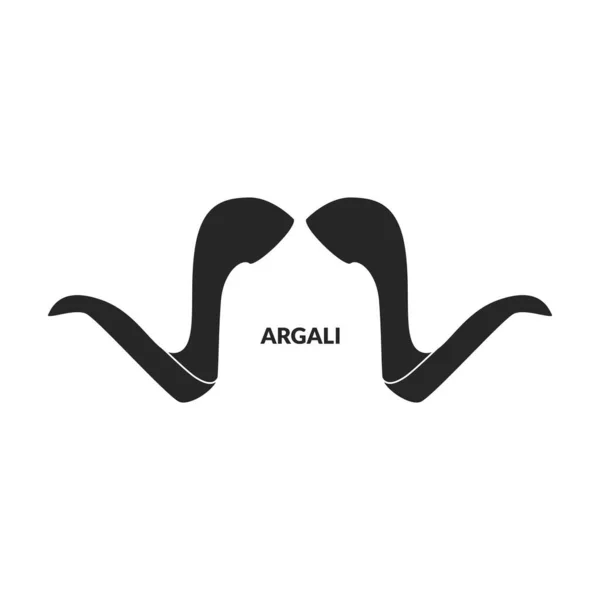 Horn Argali Vector Icon Cartoon Vector Icons Isolated White Background - Stok Vektor