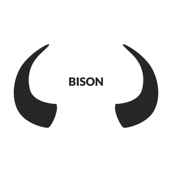 Horn Bison Vector Icon Cartoon Vector Icons Isolated White Background — стоковый вектор