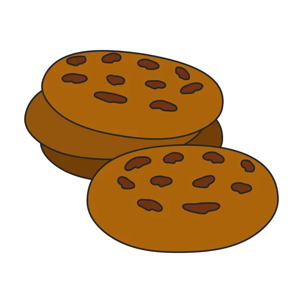 Cookies Vektor Ikon Color Vektor Ikonok Elszigetelt Fehér Háttér Cookie — Stock Vector