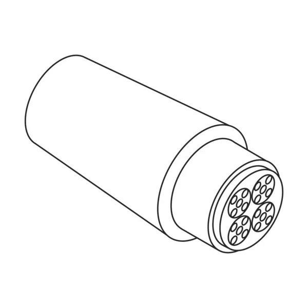 Icône Vectorielle Câble Fibre Décrivez Les Icônes Vectorielles Isolées Sur — Image vectorielle