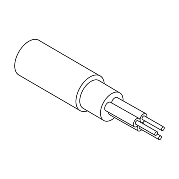 Fibra Icono Vector Cable Iconos Vectoriales Contorno Aislados Cable Fibra — Archivo Imágenes Vectoriales